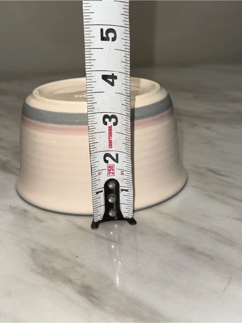 Pfaltzgraff Stoneware 431 Band Stripe Bowl Beige Gray Pink 6